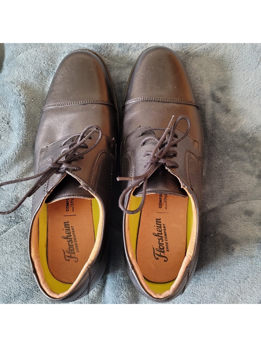 FLORSHEIM Oxford Dress Shoes Men's 10 D Brown Leather Lace Up 11568-001